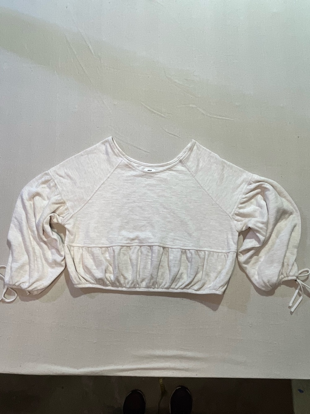 aerie Endless Summer Cropped Long Sleeve Pullover Top, Sz S